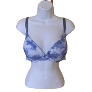 CATHERINE MALANDRINO Blue White Tie Dye Bra 44 D